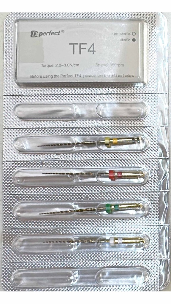 Limas mecanizada  flexible TF4  Gold x 4  de 25mm - Perfect