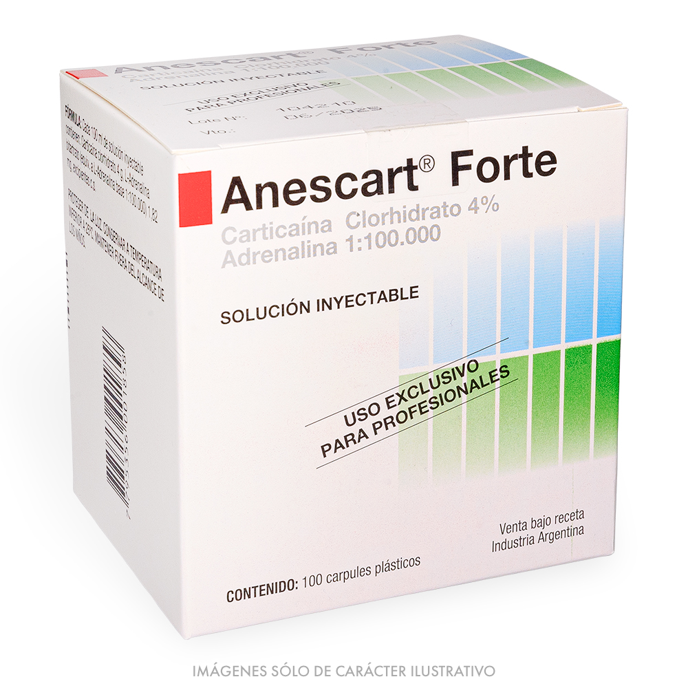 Anestesia - Anescart Forte - 100/un - CARTICAINA 4%  -Sidus