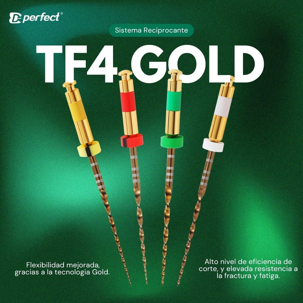 Limas mecanizada  flexible TF4  Gold x 4  (#20-#25-#35-#45) - Perfect