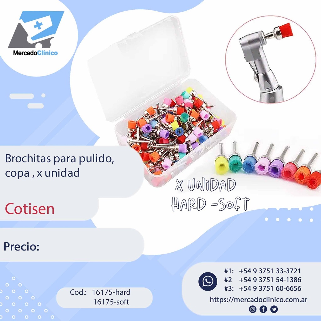 Brochitas para pulido, forma DE COPA, x unidad - Cotisen