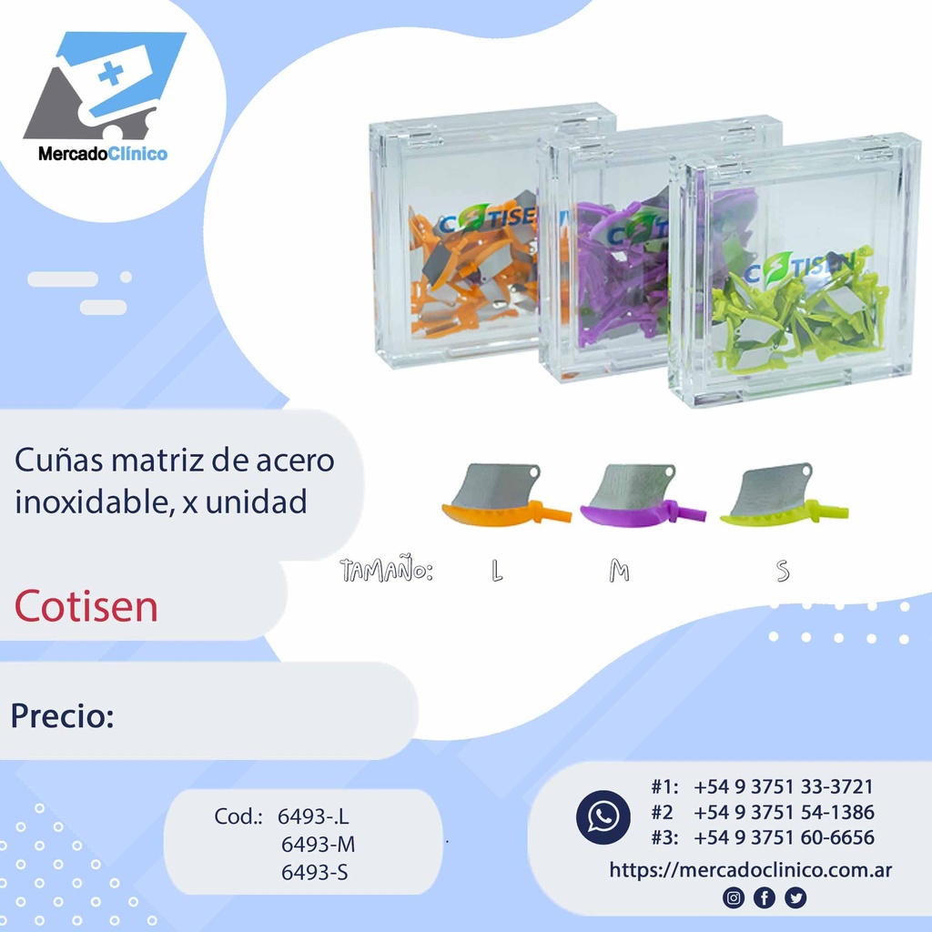 Cuñas matriz de acero inoxidable, x unidad - Cotisen