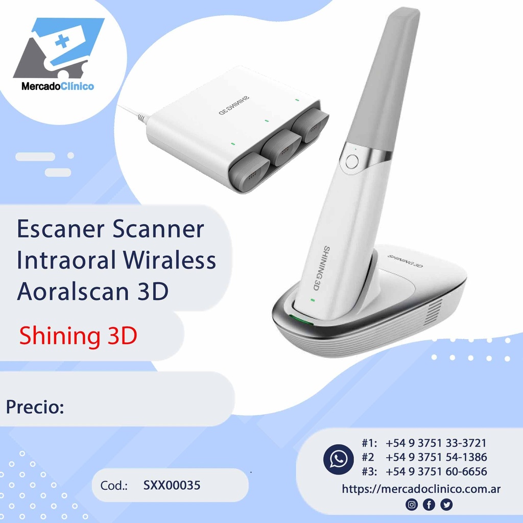 Escaner / Scanner Aoralscan 3 - Intraoral- Inalámbrico - Shining 3D
