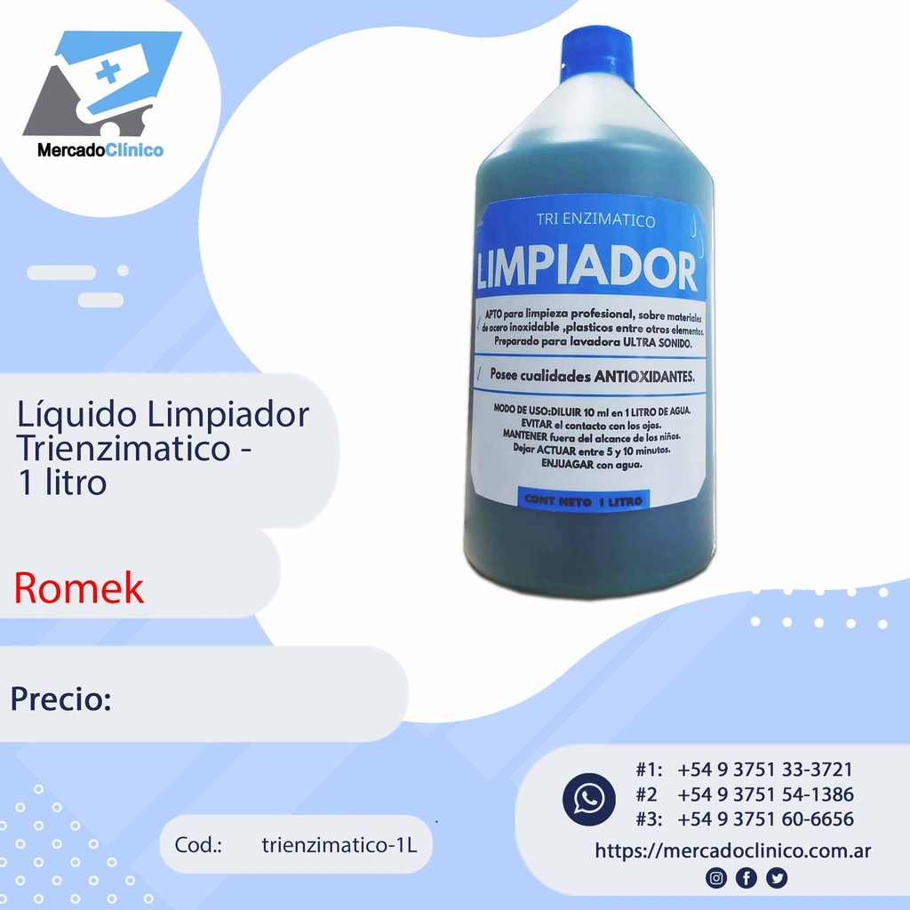 Líquido limpiador Tri enzimatico - 1 Litro