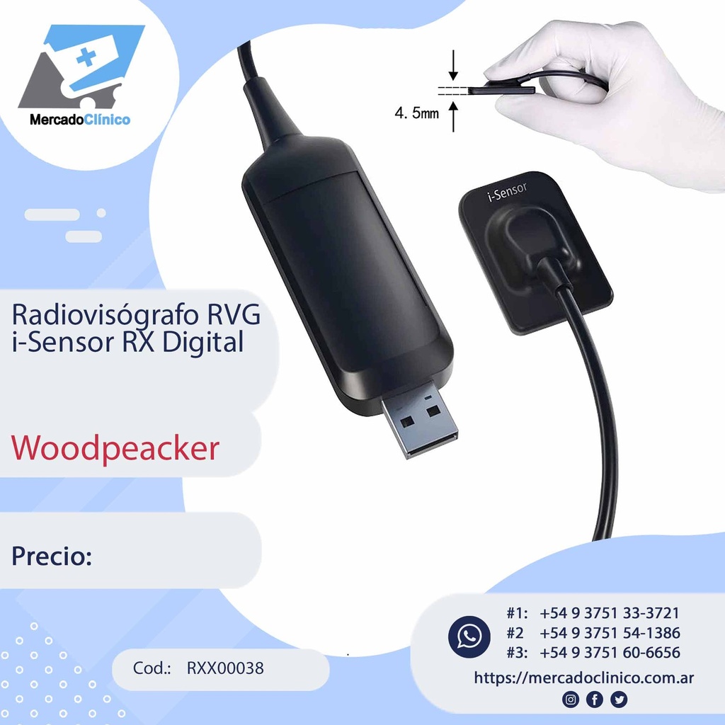 Radiovisógrafo Sensor RX Digital - i SENSOR - WOODPECKER 