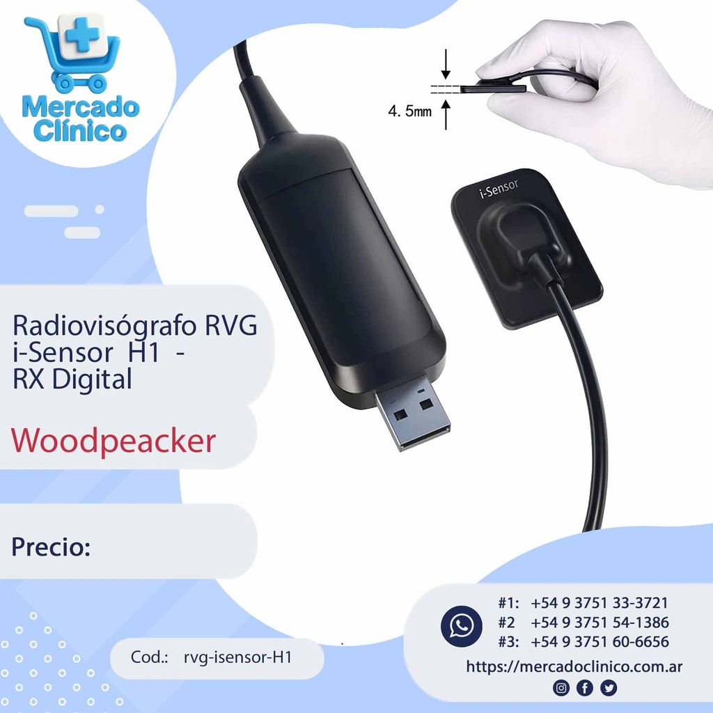 Radiovisógrafo Sensor RX Digital - i SENSOR  H1 - WOODPECKER 