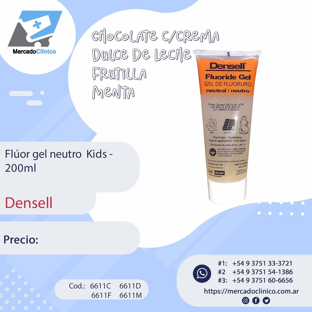 Flúor  Fluoride Gel - Neutro - Densell