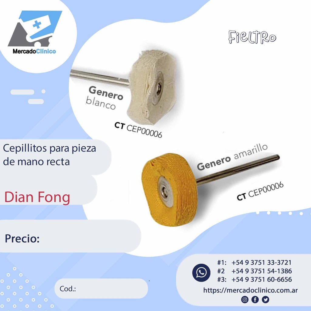 Cepillito para pieza de mano - Fieltro - Dian Fong
