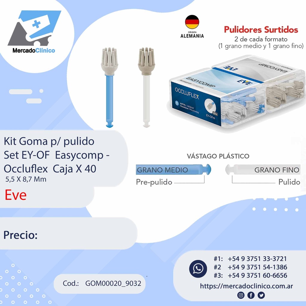 Kit de pulidores cerámicos para pieza de mano - HP 310 DIASYNT PLUS - DIAPOL - EVE