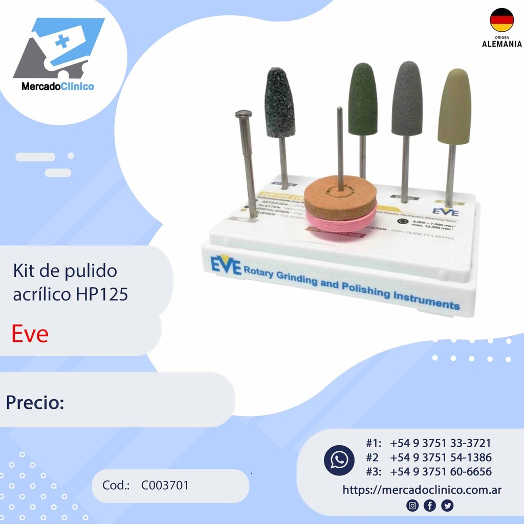 Kit de pulido acrílico HP125 - EVE