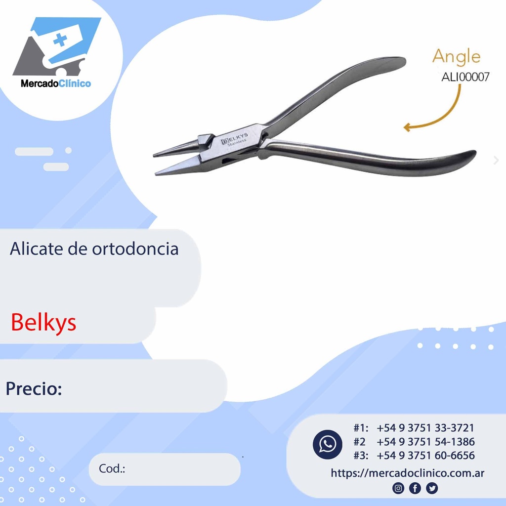 Alicate de ortodoncia Angle  - Belkys
