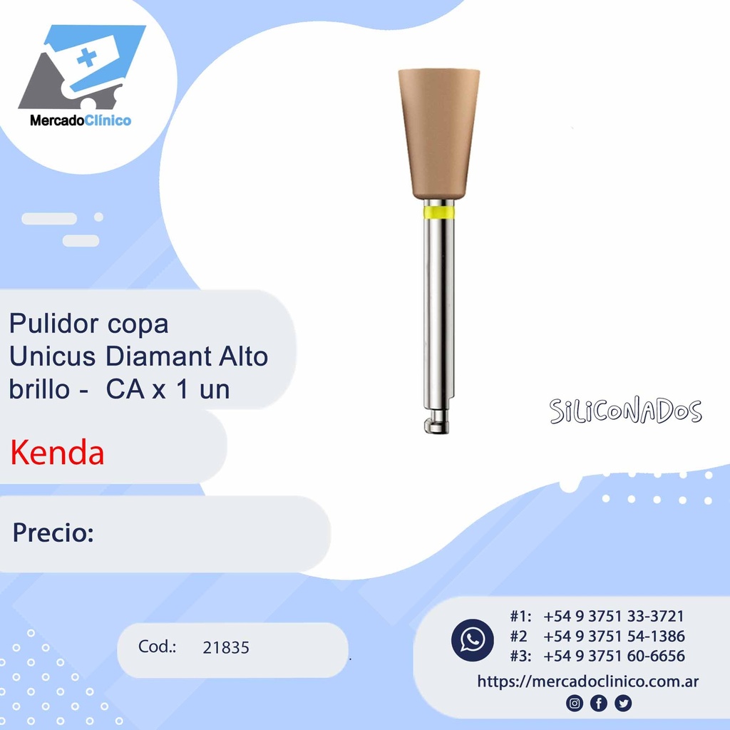 Pulidor copa  Unicus Diamant Alto brillo -  CA x 1 un - Kenda