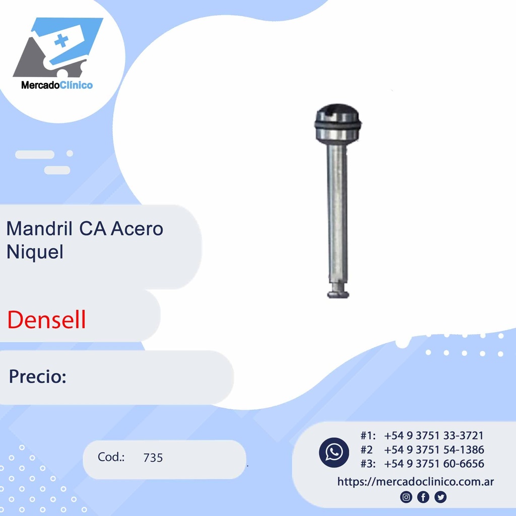 Mandril CA Acero Niquel - Densell