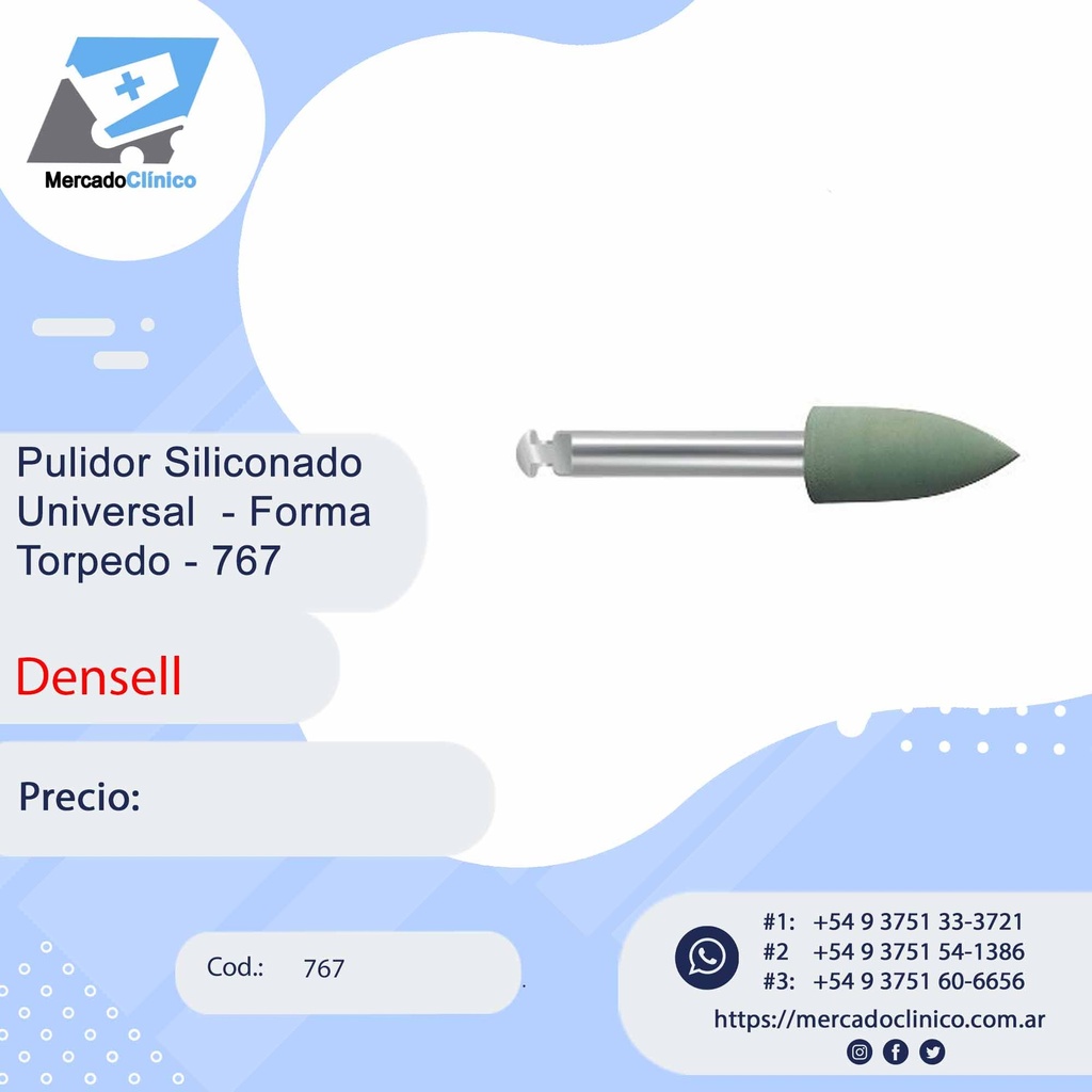 Pulidor Siliconado  Universal - Forma  Torpedo - 767 - Densell