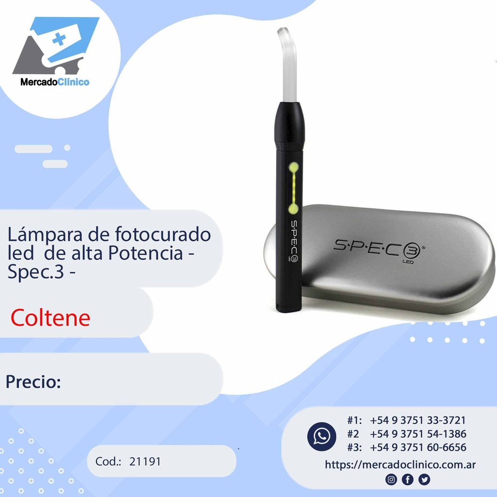 Lámpara de fotocurado led  de alta Potencia - Spec.3 -  Coltene