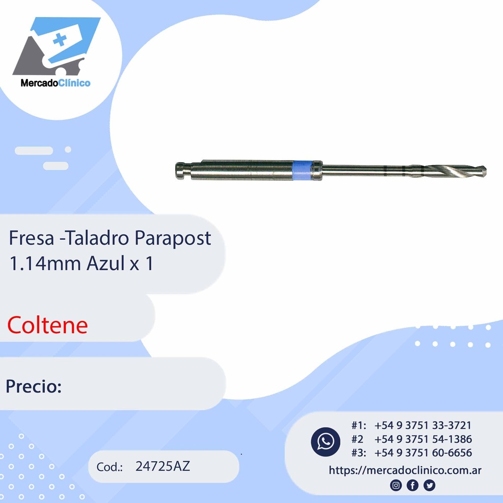 Fresa - Taladro Parapost  1.14mm Azul x 1 - Coltene