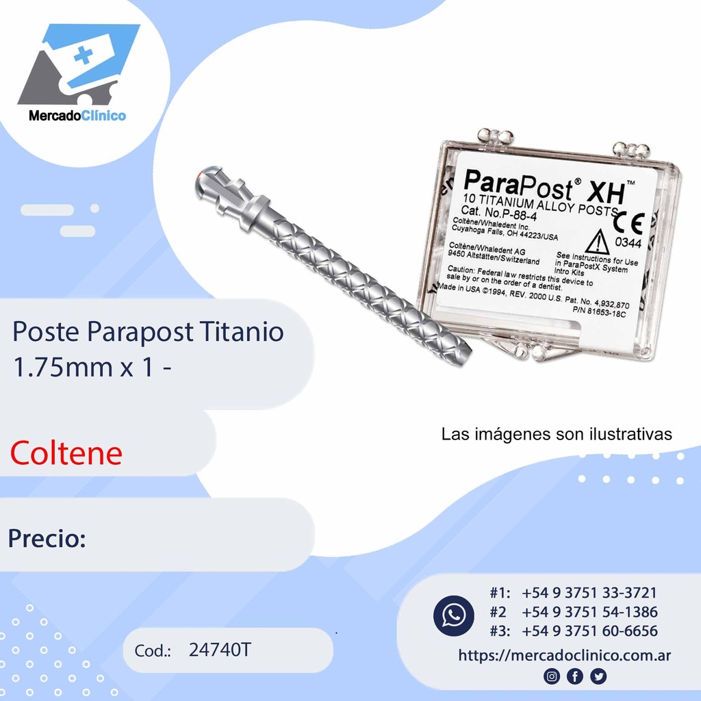 Poste / perno - Parapost Titanio 1.75mm x 1 - Coltene