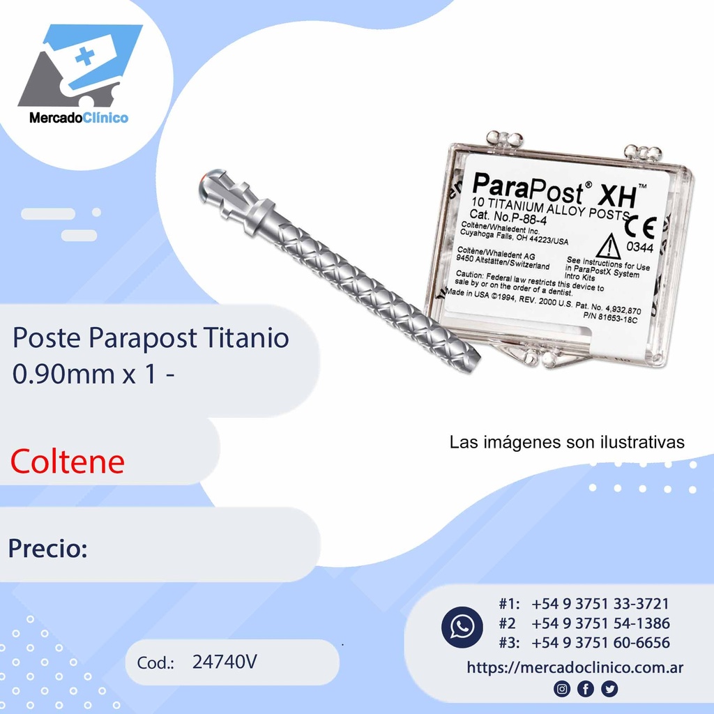 Poste / perno - Parapost Titanio 0.90mm x 1 - Coltene