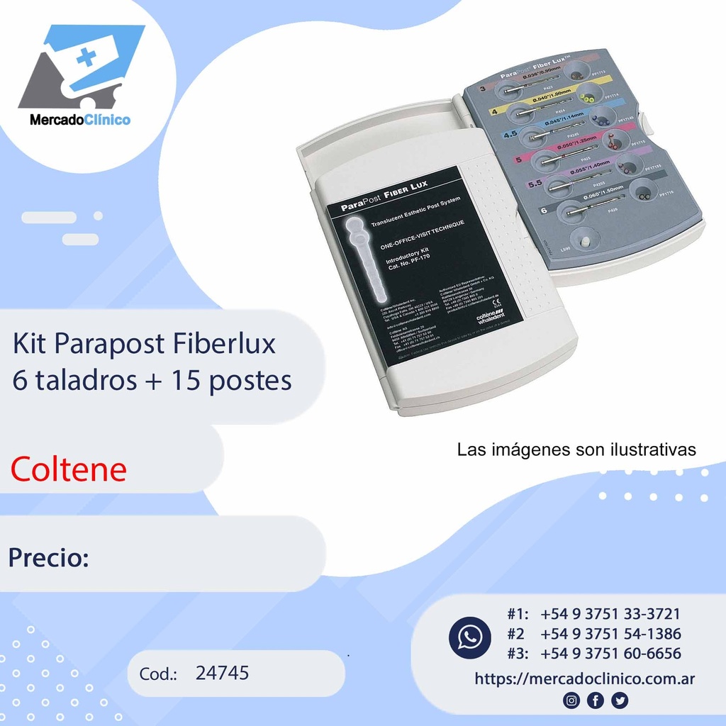 Kit Parapost Fiberlux  6 taladros + 15 postes - Coltene