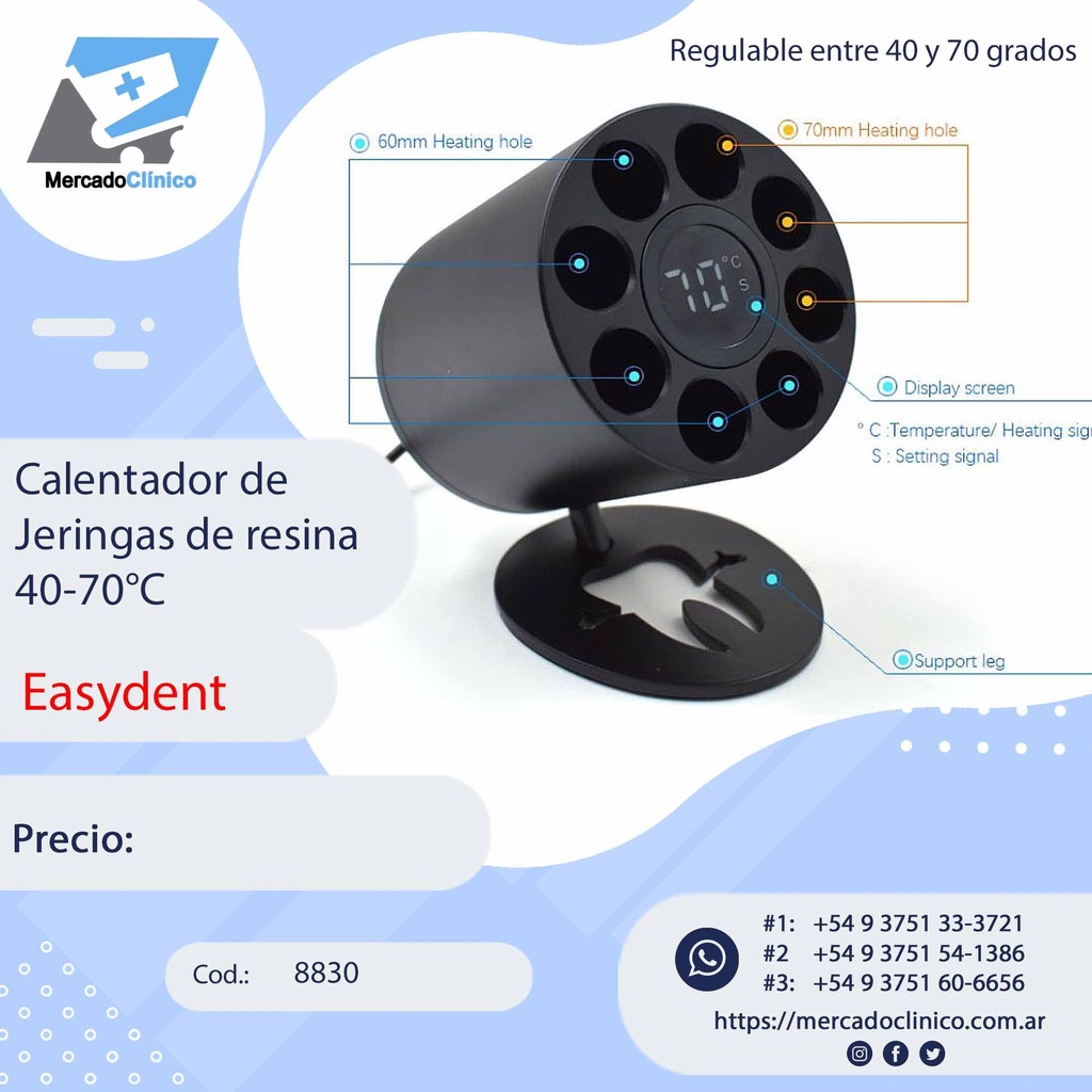 Calentador de  Jeringas de resina 40-70°C - Easydent