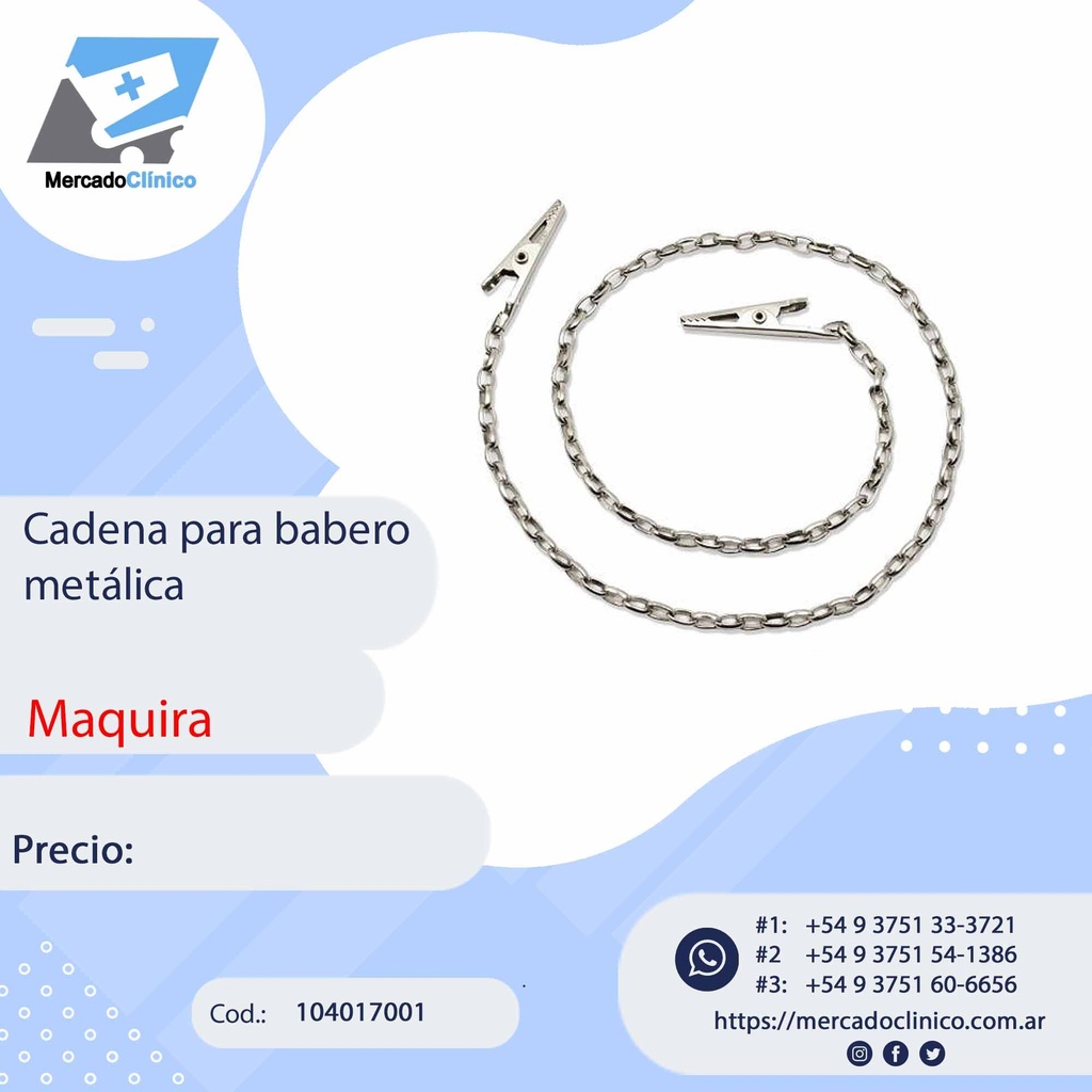 Cadena para babero - metálica - MAQUIRA 