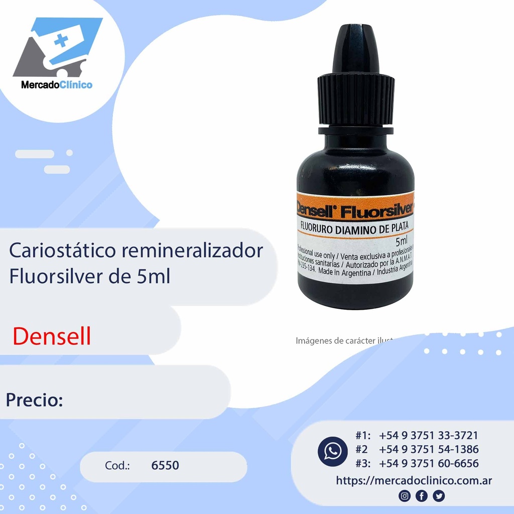 Cariostático remineralizador Fluorsilver de 5ml - Densell
