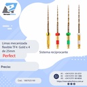 Limas mecanizada  flexible TF4  Gold x 4  de 25mm - Perfect