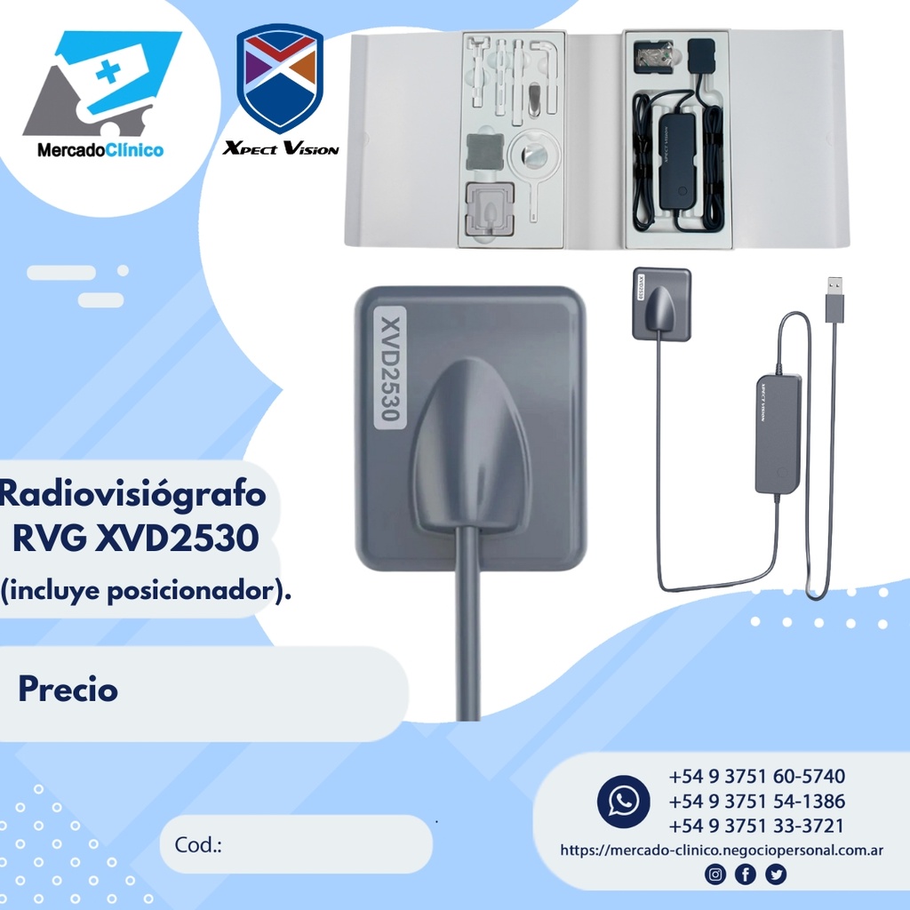 Radiovisiografo RVG XVD2530 (incluye posicionador). Xpect Vision