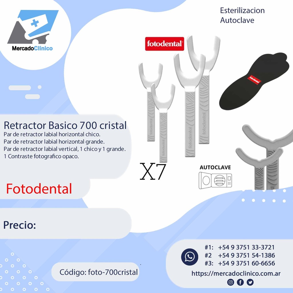 Retractor Básico 700 cristal - color cristal - Fotodental