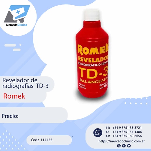Liquido Revelador TD-3 Radiografias - ROMEK