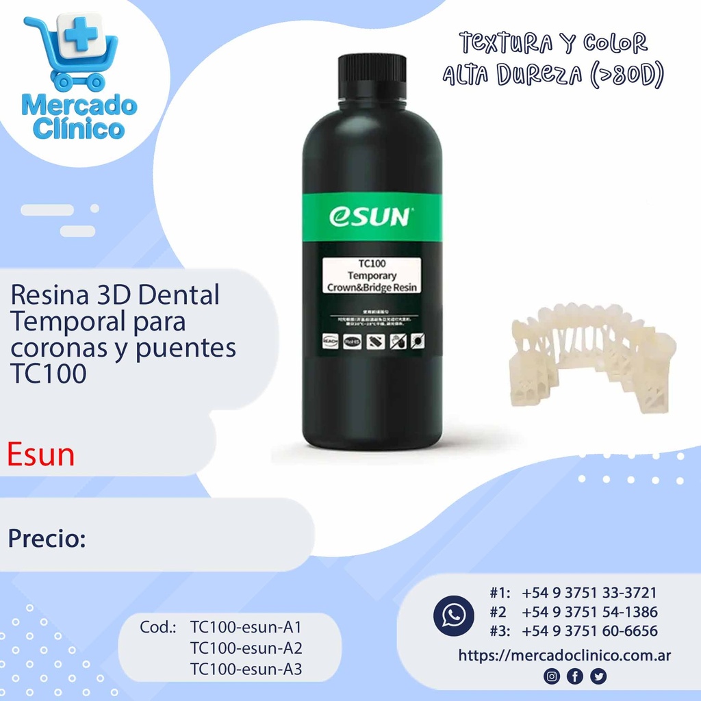Resina 3D para Coronas Temporales - Esun 