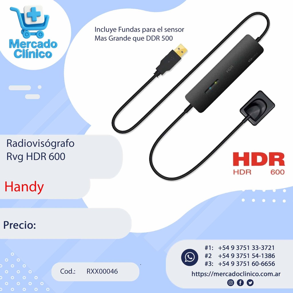 Radiovisógrafo /RVG / Sensor  RX Digital HDR 600 - Handy