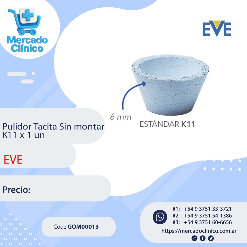 Pulidor Tacita Universal K11 Sin montar - x un - EVE