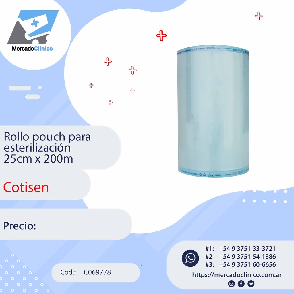 Rollo pouch para  esterilización  25cm x 200m - Cotisen