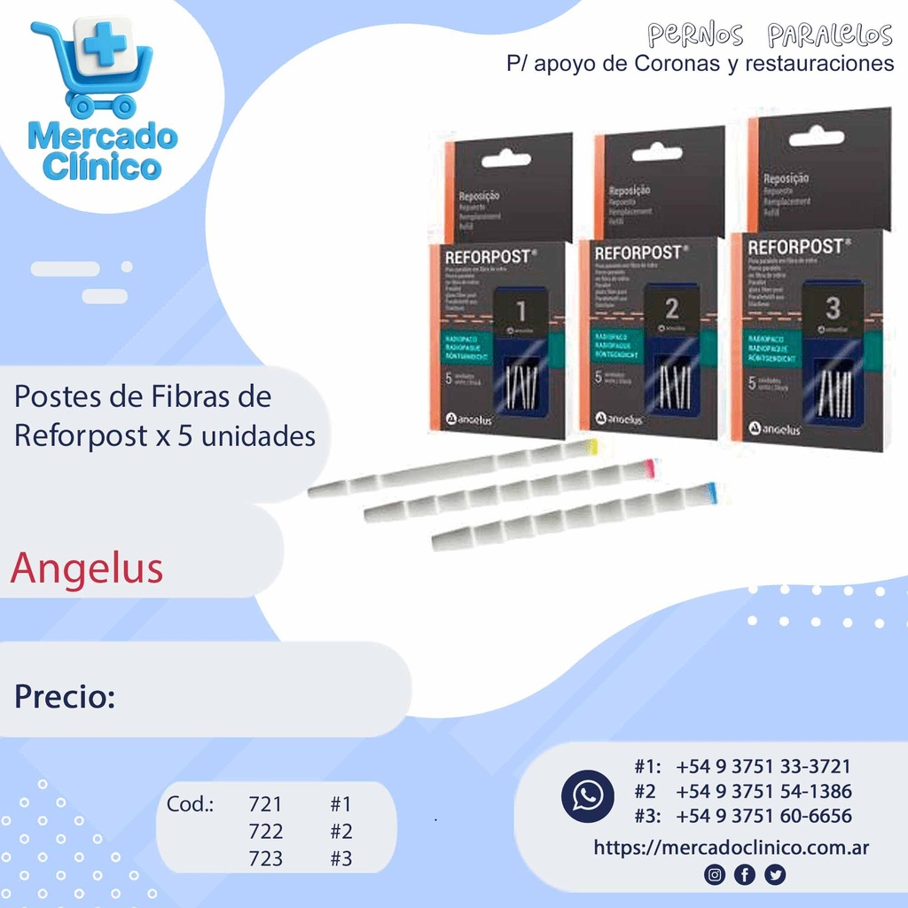 Postes de Fibras de Reforpost x 5 unidades - Angelus