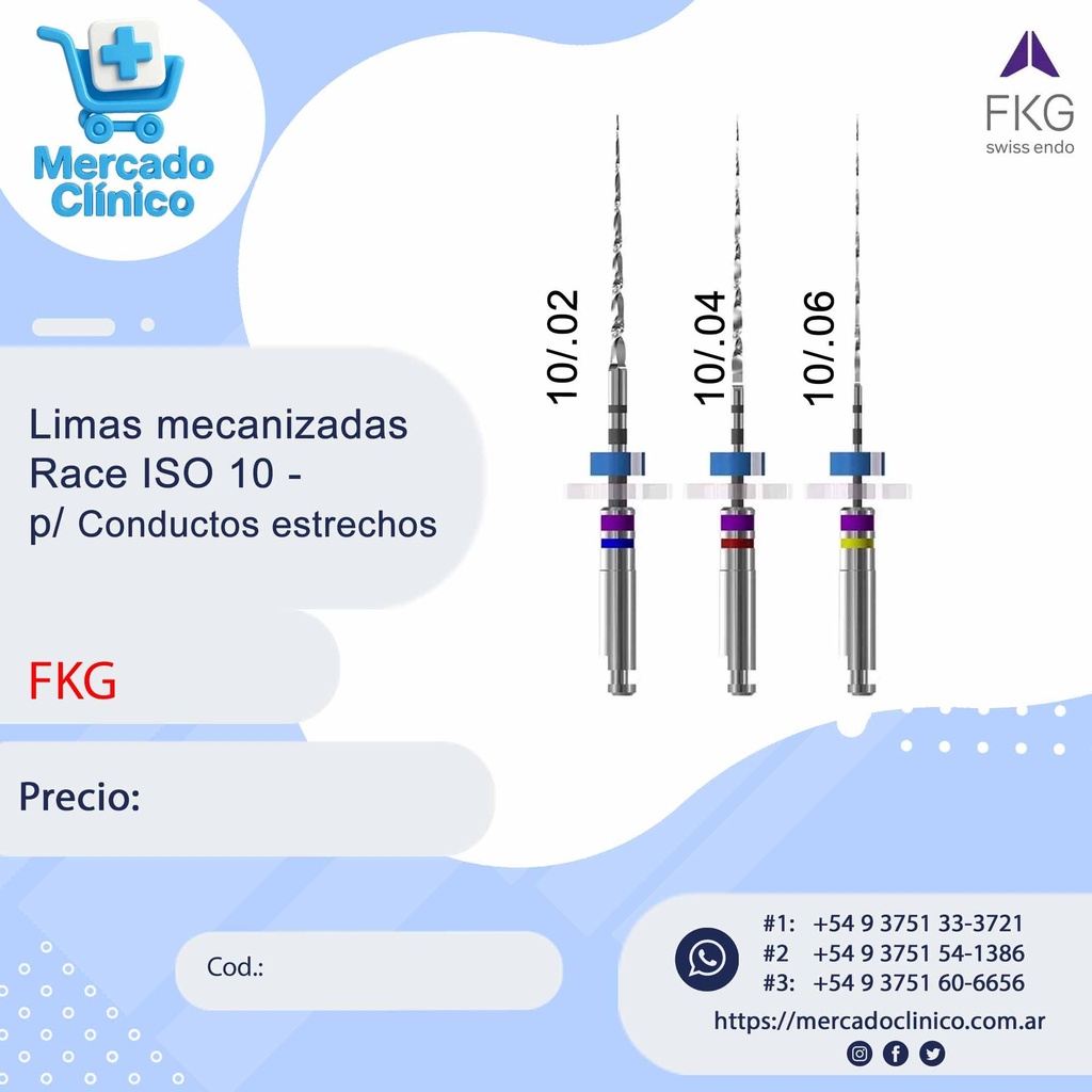 Limas mecanizadas  Race Iso 10 - FKG