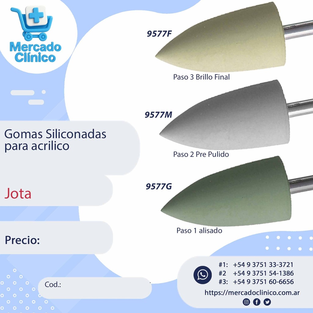 Gomas Siliconadas para acrílico - Jota