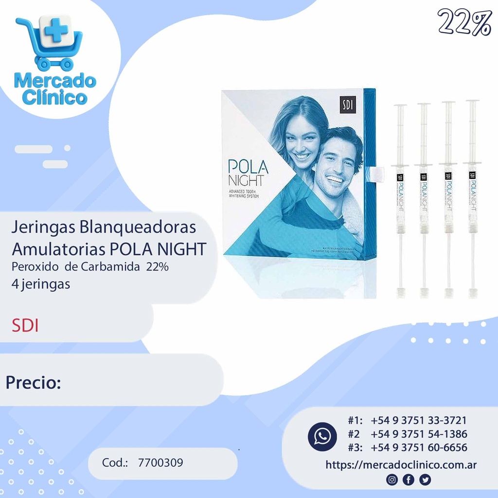 Blanqueador Pola Night - Ambulatorio - 4 un - Carbamida 22% - SDI