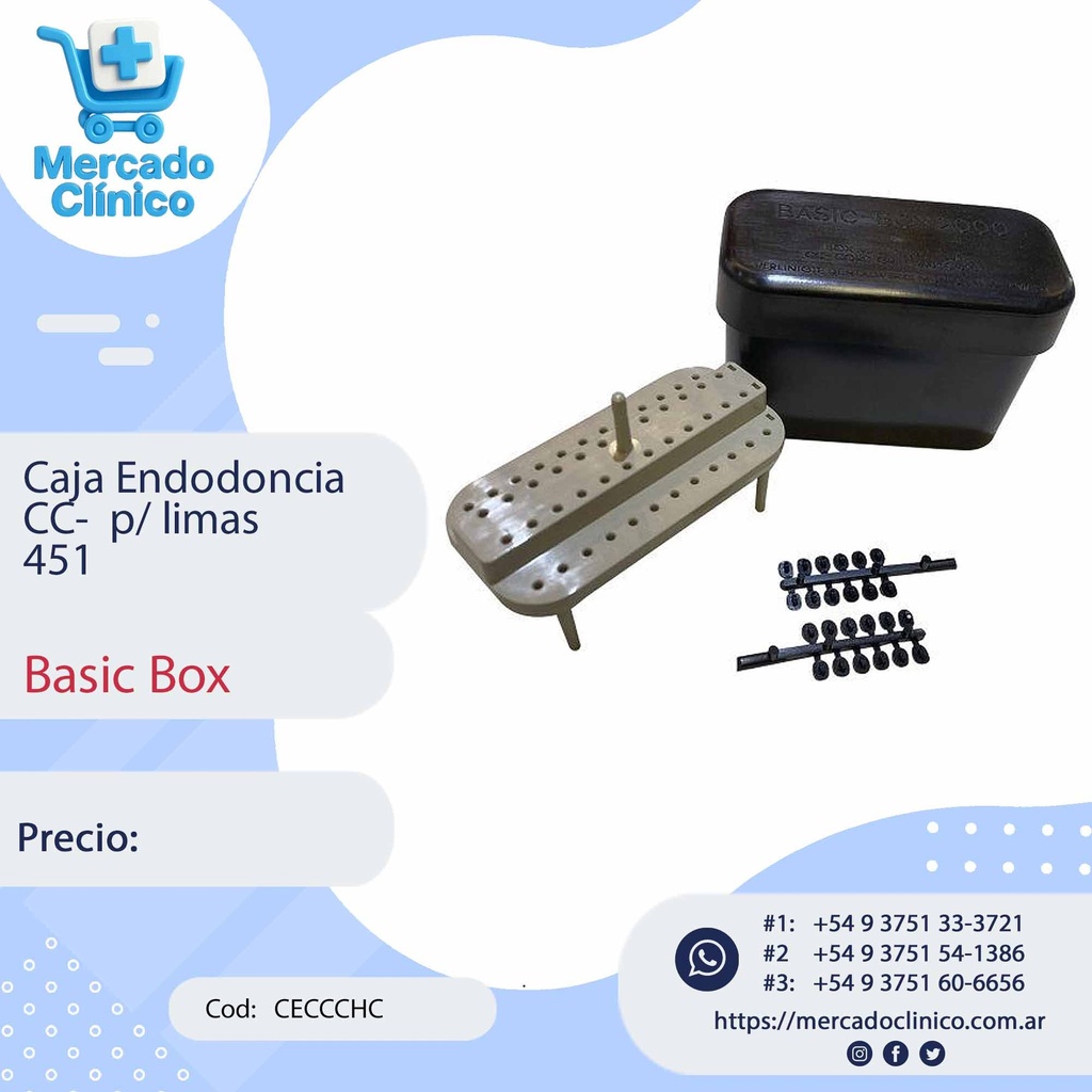 Caja Endodoncia  CC-  p/ limas 451 - Basic Box