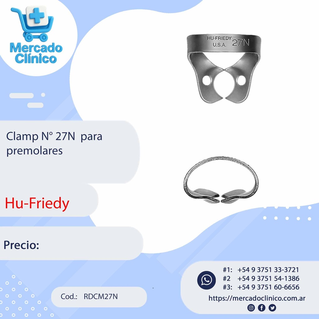 Clamp N° 27N  para premolares - Hu-Friedy