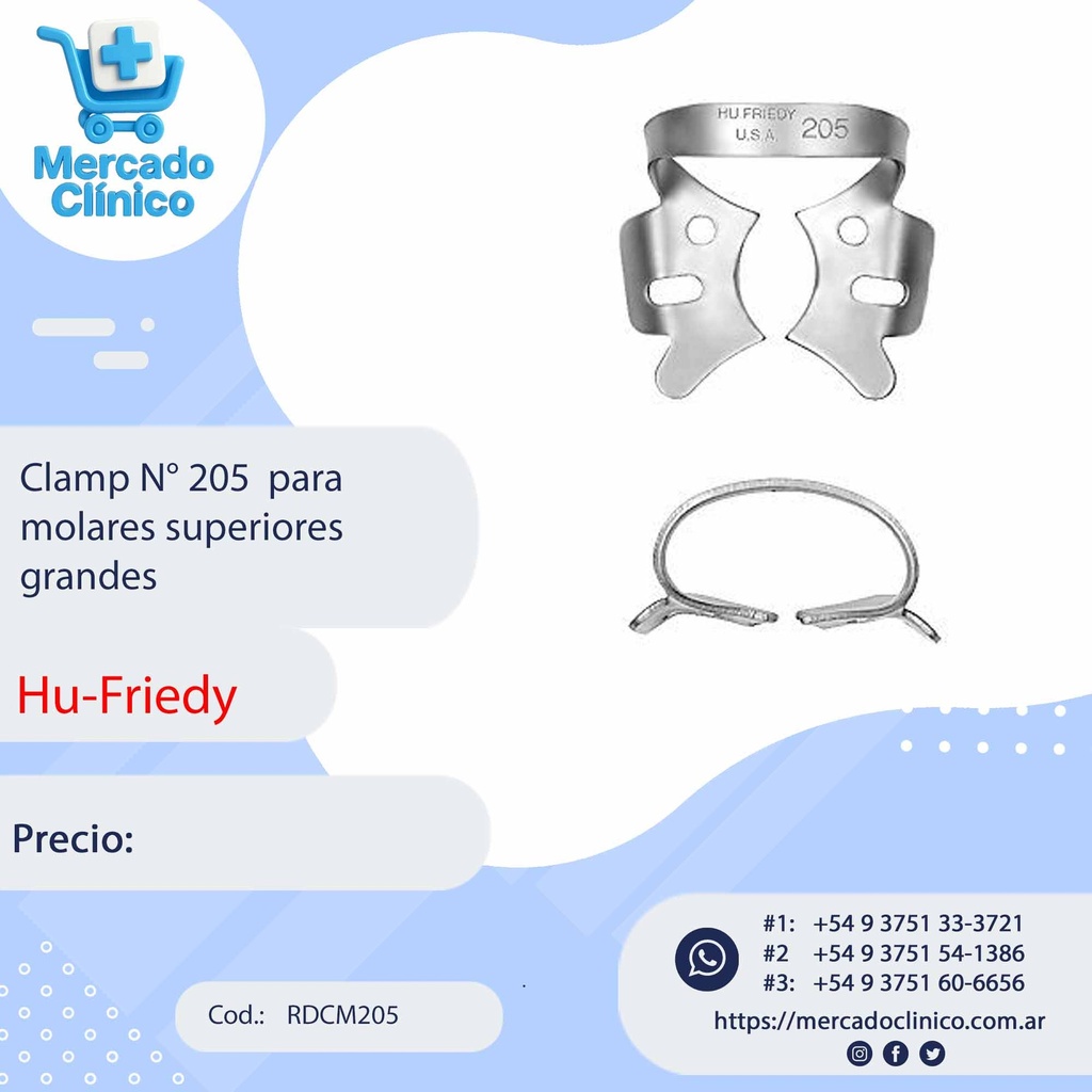Clamp N° 209 para premolares inferiores - Hu-Friedy