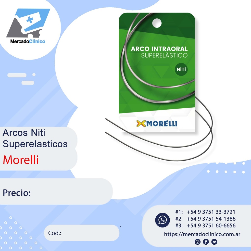 Arco Superelástico Rectangular Niti - 10 Unidades - Morelli