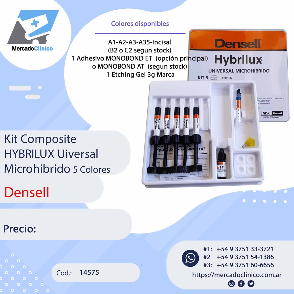 Kit Composite  HYBRILUX Uiversal Microhibrido 5 Colores -  Densell