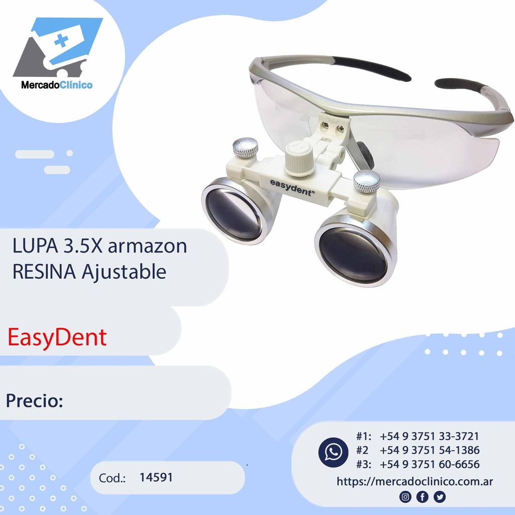 Lupa 3.5X armazon Resina Ajustable - easydent