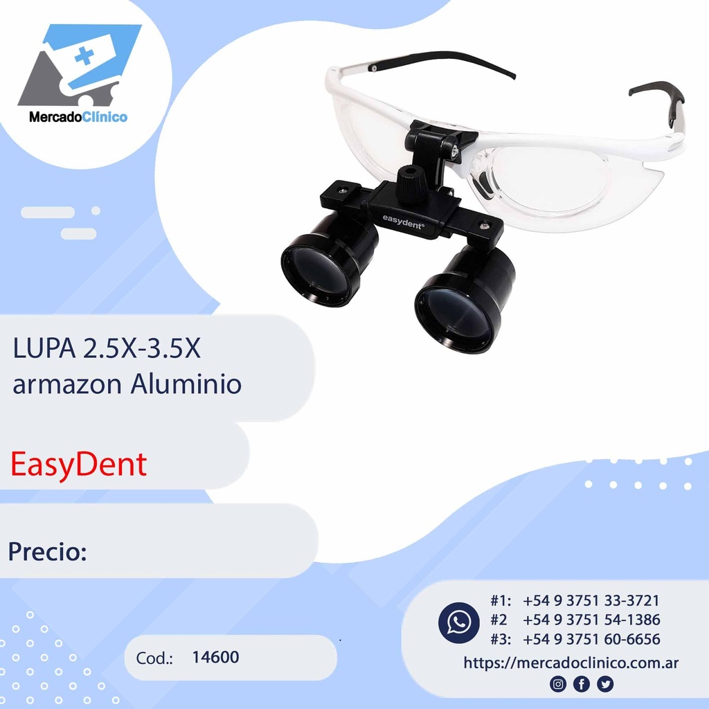 LUPA 2.5X-3.5X Armazon Aluminio -  Easydent