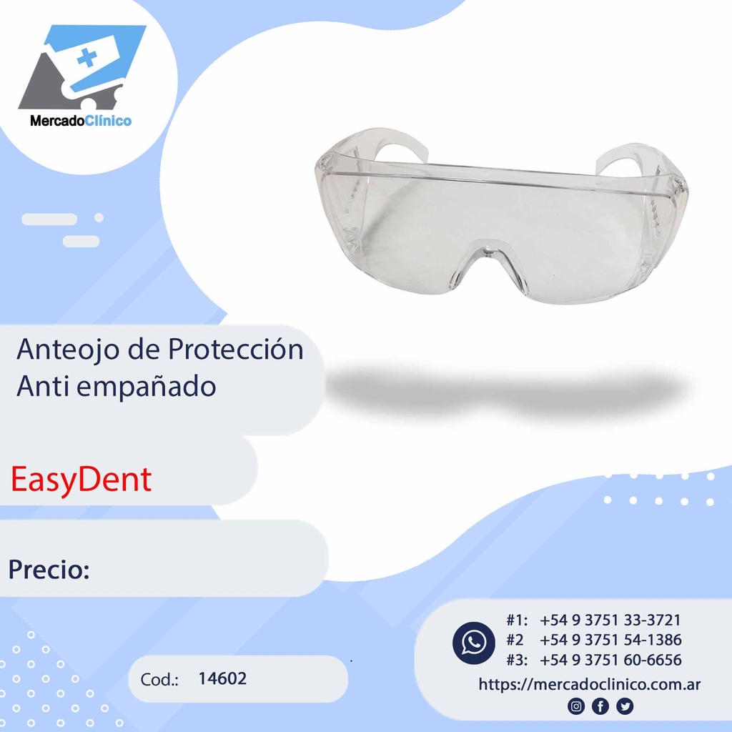 Anteojo de Protección anti - Empañado
