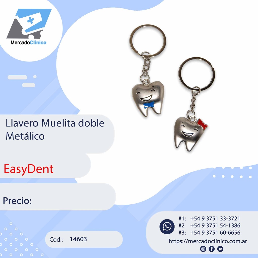 Llavero Muelita doble Metalico