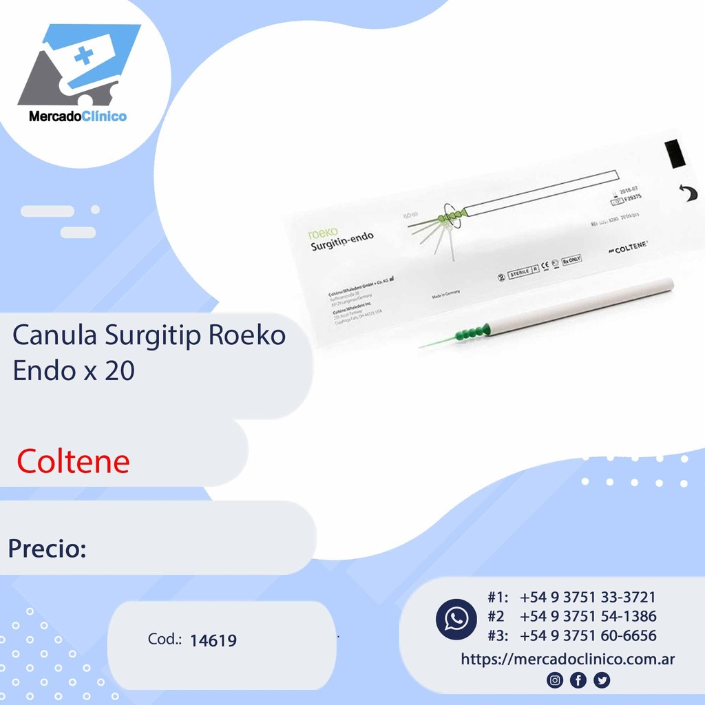 Canula SURGITIP ROEKO Endo X20 - COLTENE