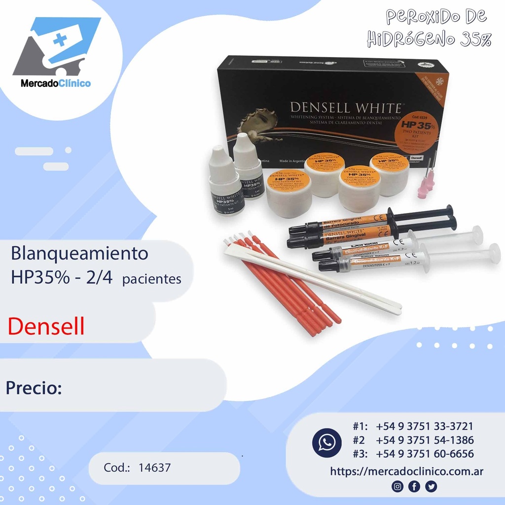 Blanqueamiento HP35% - 2/4 Pacientes - Densell