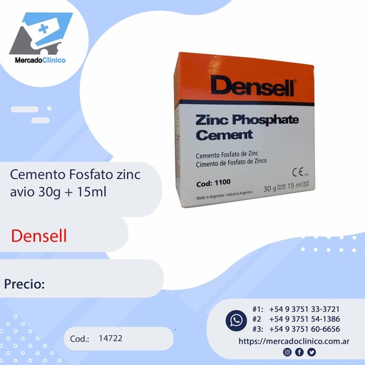 Cemento Fosfato zinc avio 30g + 15ml - Densell