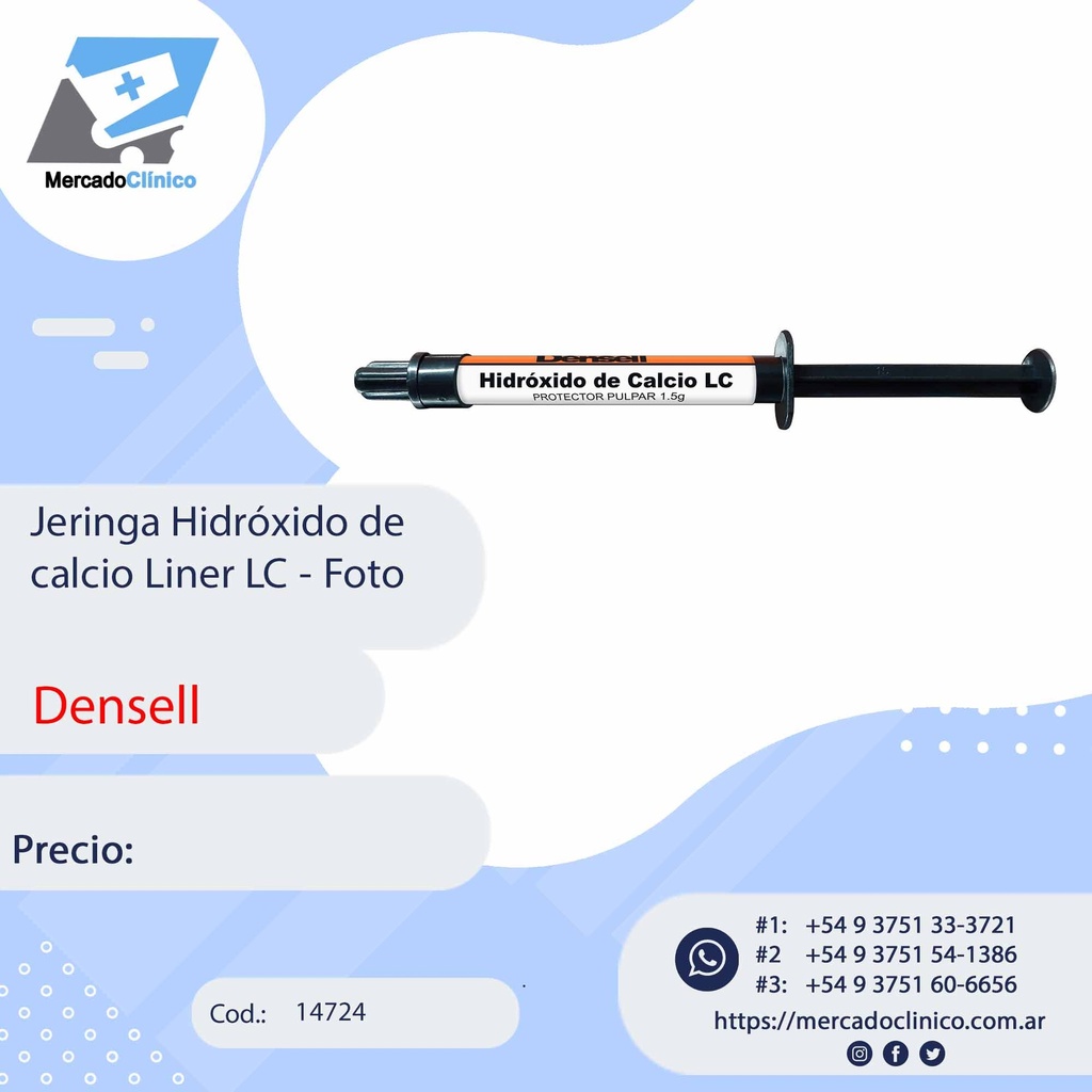 Jeringa Hidróxido de  calcio Liner LC - Foto - Densell